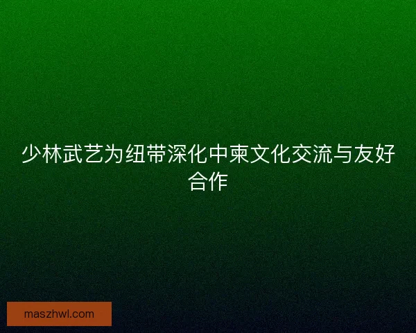 少林武艺为纽带深化中柬文化交流与友好合作 少林武艺为纽带深化中柬文化交流与友好合作